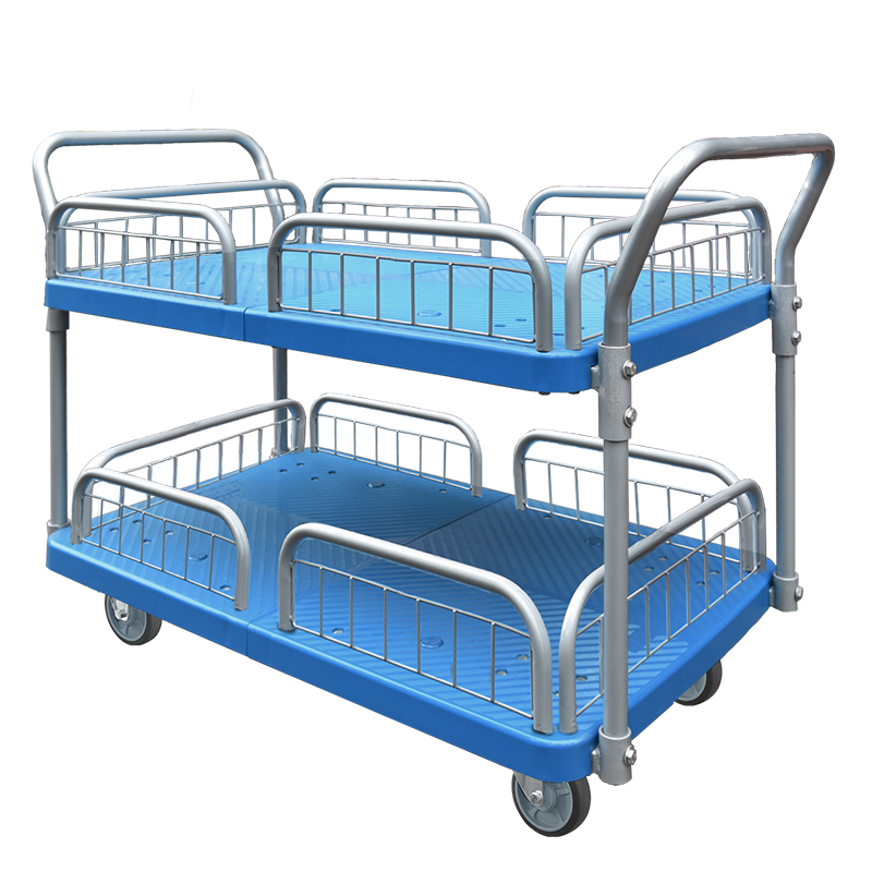 Double-Layer Plastic Hand Trolley