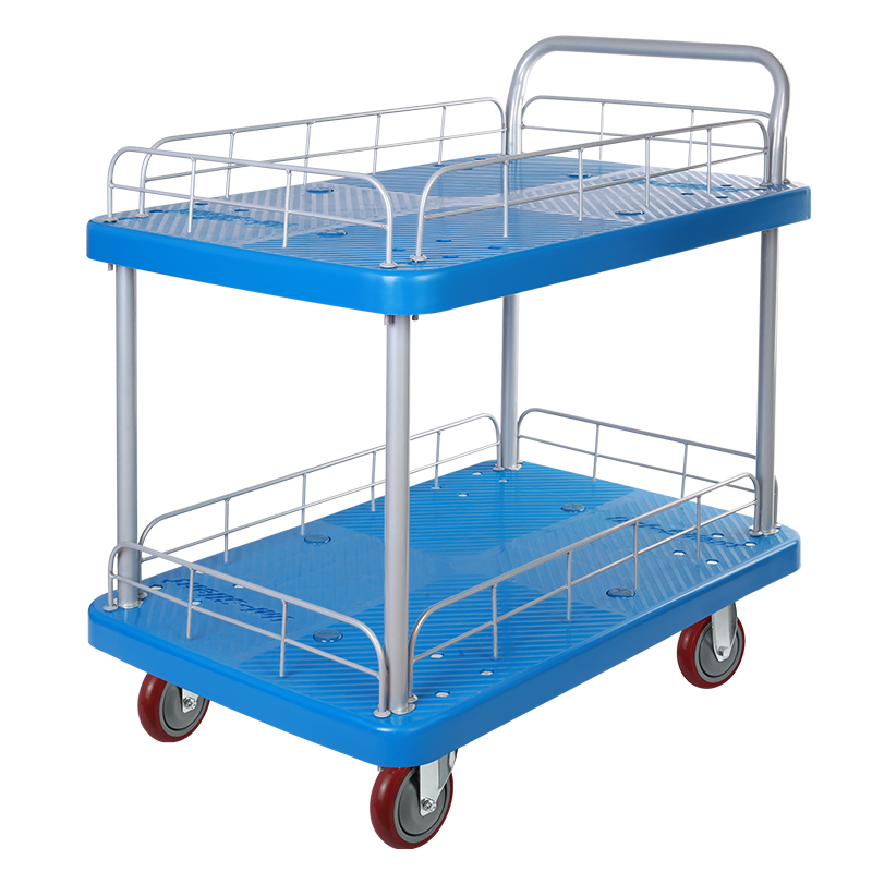 Double-Layer Plastic Hand Trolley