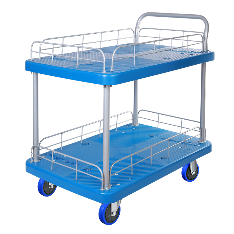 Double-Layer Plastic Hand Trolley